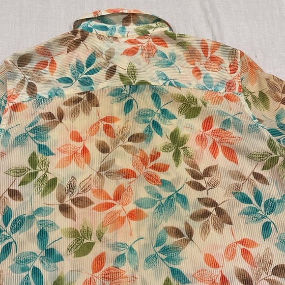 11132 VINTAGE Alfred Dunner floral button down top shirt blouse SZ 16 - Picture 4 of 7